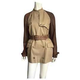 Alexander Mcqueen Cappotti, Cappotti Beige Marrone scuro