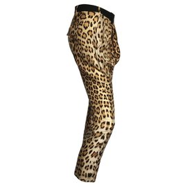 Roberto Cavalli-Pantalons, leggings-Imprimé léopard