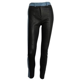 Acne-Pantalons, leggings-Noir,Bleu clair