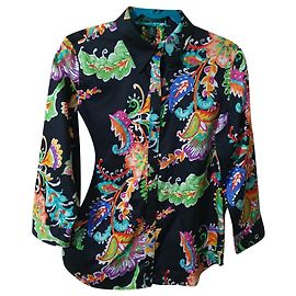 Camicia Ralph Lauren Nera Multicolore in Cotone Nero Multicolore