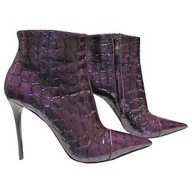 Botas roxas de couro de Gianmarco Lorenzi Roxo