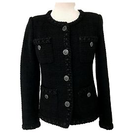 CHANEL ROM KLEINE SCHWARZE JACKE Schwarz