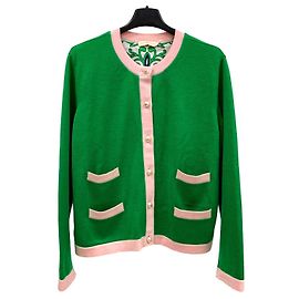 Tory Burch Grüne Strickjacke aus Merinowolle Grün