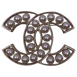 Chanel-Broche avec perles Chanel 2019-Argenté