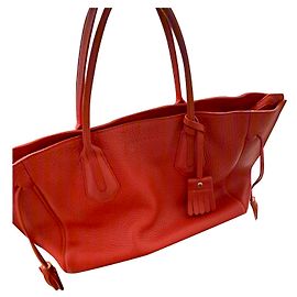 Longchamp Penelope Leather Handbag Coral Coral