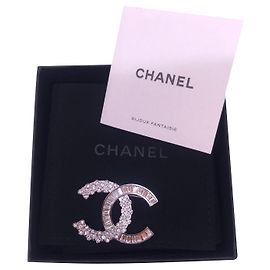 Chanel Strass / Glitzer Brosche 2019 Silber