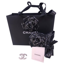Chanel-Chanel Strass / Glitzer Brosche 2019-Silber