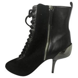 Giuseppe Zanotti-Zipped and laced boots-Black
