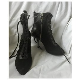 Giuseppe Zanotti-Botas com zíper e cadarço-Preto