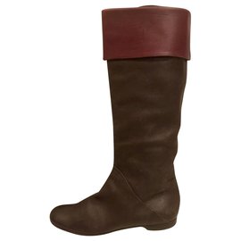 Giuseppe Zanotti-Riding or overknee boots-Chestnut,Dark brown