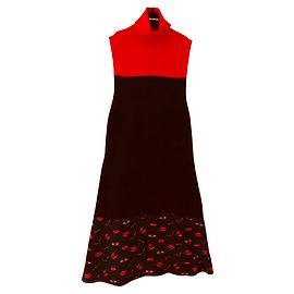 Vestido Sonia Rykiel de Malha de Lã e Seda Estampada Multicor