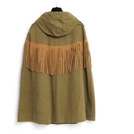 Saint Laurent-KHAKI FRINGE VON SLIMANE-Khaki