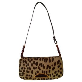 Christian Dior-Pochette Pony DIOR-Marrone,Stampa leopardo