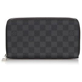 Louis Vuitton-Louis Vuitton Gray Damier Graphite Zippy Organizer Wallet-Other,Grey
