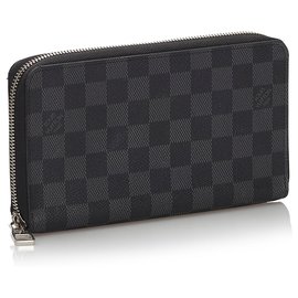 Louis Vuitton-Louis Vuitton Gray Damier Graphite Zippy Organizer Wallet-Other,Grey