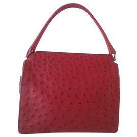 Prada-PRADA Rote Straußenschaum-Handtasche-Rot