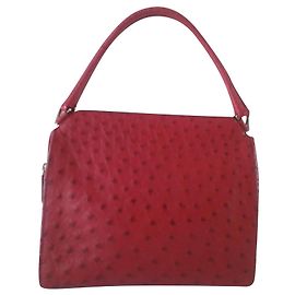 Borsa PRADA in struzzo rosso Rosso
