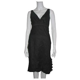 Bcbg Max Azria Vestido mezcla de lino con encaje Negro