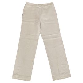 Chanel Hose aus Leinenwolle FR36 Beige