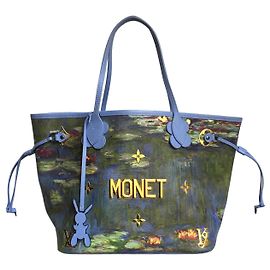 Louis Vuitton Masters Collection Neverfull Monet Multicolore Doré Bleu clair