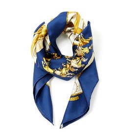 Hermès-COLLECTOR BECANES-Cream,Navy blue