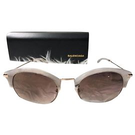 Gafas de sol Balenciaga blancas de acero Blanco