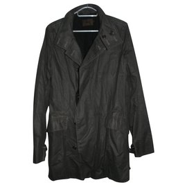 Reiss-Short coat / waxed jacket-Dark grey