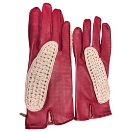 Hermès-Gloves-Red,Beige