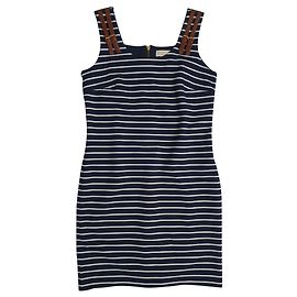 Michael Kors Gestreiftes Kleid Blau Weiß M Weiß Dunkelblau
