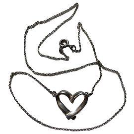 Collier inconnue en argent cœur ouvert 46 cm Argenté