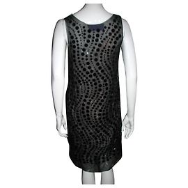 Vera Wang Lavender Line Silk Dress Black
