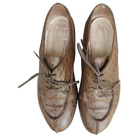 Autre Marque Derbies Renouard Autrac en cuir d'autruche marron clair 37 Marron clair