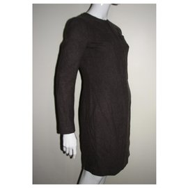 Jil Sander-Wool blend dress-Brown