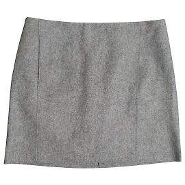 Cos Grey Wool and Polyamide Skirt Grey