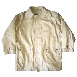 Burberry Prorsum-'Burberrys' Prorsum Vintage Nova Check Plaid Beige Cotton Gabardine Trench Coat-Beige