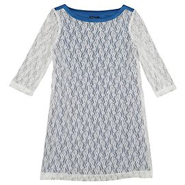 Byblos Spitzenkleid in Weiß und Blau Weiß Blau