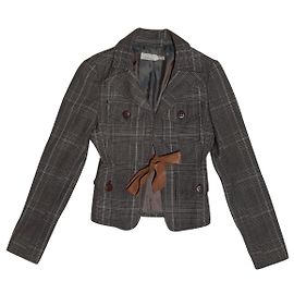 Blazer Pinko Tartan de algodão e acrílico Multicor