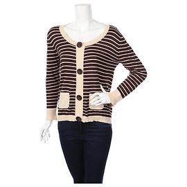 Day Birger & Mikkelsen Strickjacke Braun Beige Baumwolle Wolle Braun Beige
