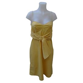 Vestido sin tirantes Prada amarillo de algodón Amarillo