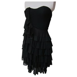 Acne-Ruffled corset dress-Black