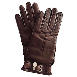 Prada Nappa Lederhandschuhe Braun