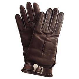 Prada-Prada Nappa leather gloves-Brown