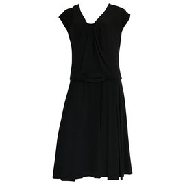 Vestido de seda Gucci negro Negro