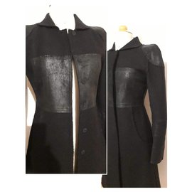 Fendi black wool and mohair coat Black