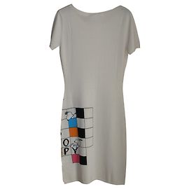 Jc De Castelbajac Snoopy Strickkleid Creme Roh