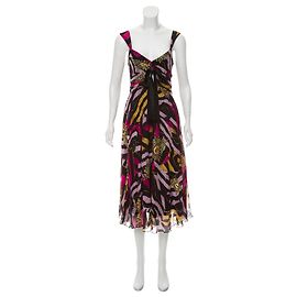 Diane Von Furstenberg Vintage Mikahil Seidenkleid Schwarz Mehrfarben