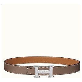 Hermès Reversible H belt Taupe Cognac