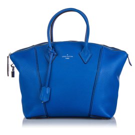 Louis Vuitton-Louis Vuitton Blue Veau Cachemire Soft Lockit MM-Blue
