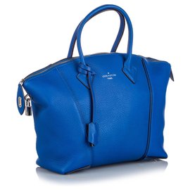 Louis Vuitton-Louis Vuitton Blue Veau Cachemire Soft Lockit MM-Blue