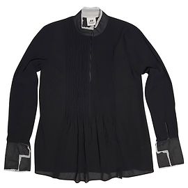 Autre Marque Camicetta trasparente H&M Studio nera e bianca in poliestere Taglia 38 Nero Bianco